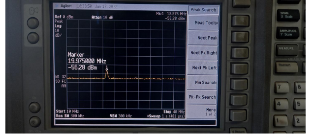 Spectrum analyzer output